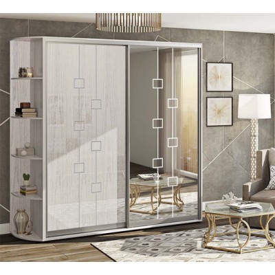 Шкаф-купе "Модерн" крашеный высокий глянец с зеркалом 2,0м